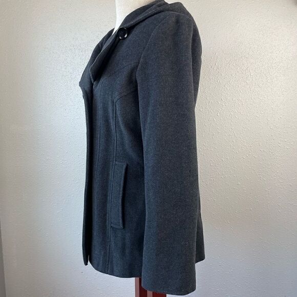 Jason Kole Wool Blend Hooded Pea Coat Size M EUC - Picture 2 of 7